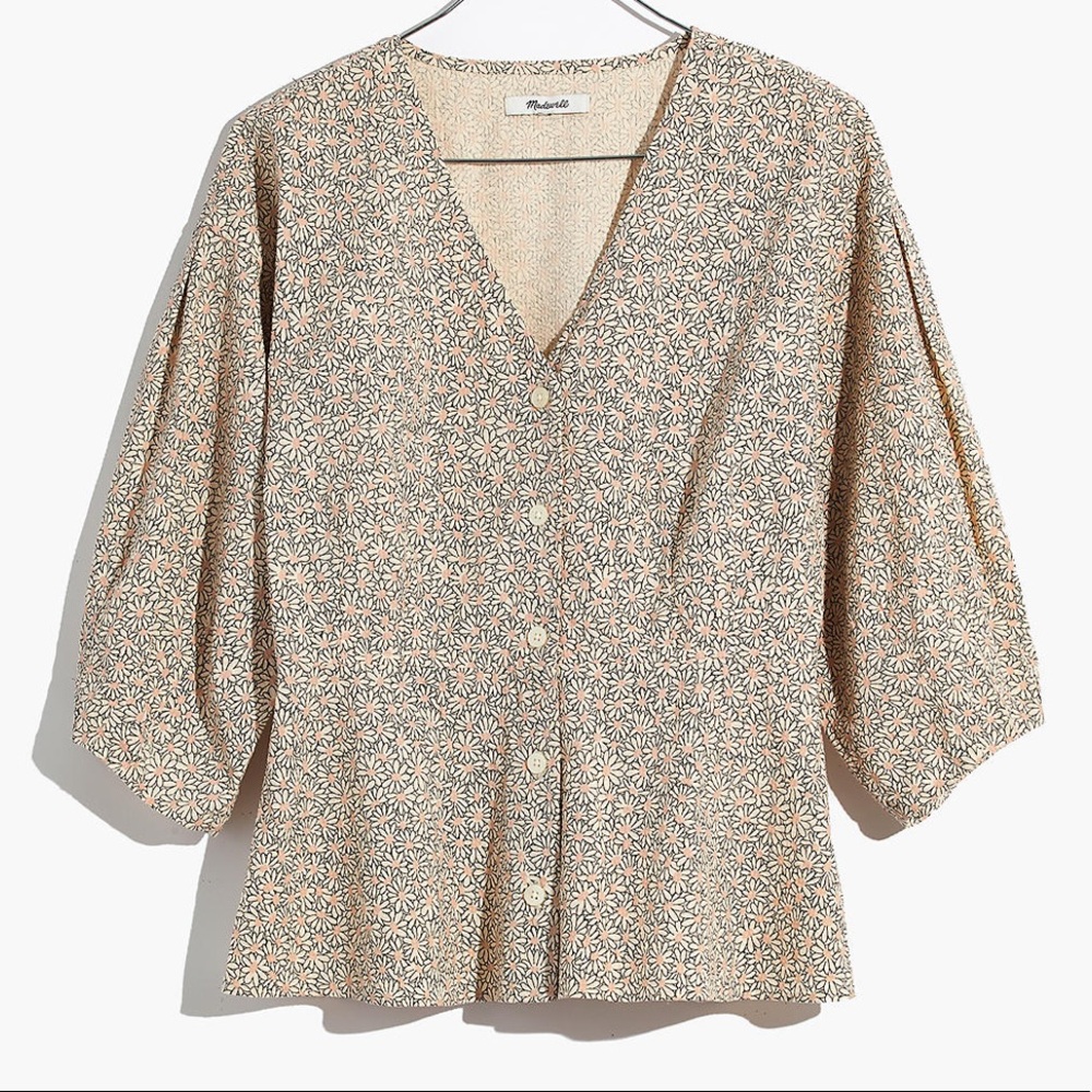 Madewell Peplum Top in Daisy Patch